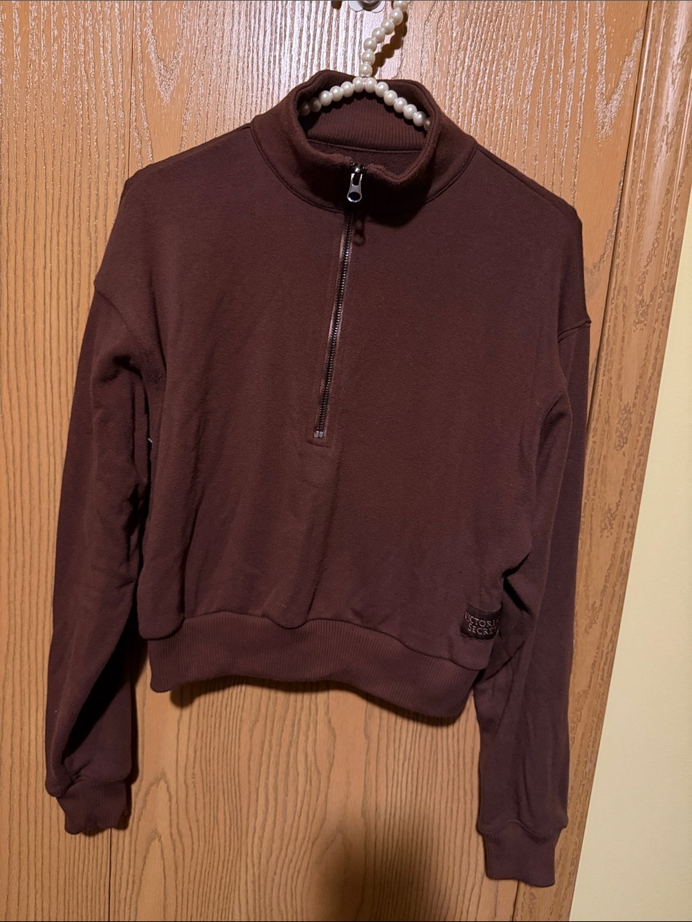 Victoria's Secret Chocolate Brown Half-Zip Turtleneck Sweatshirt